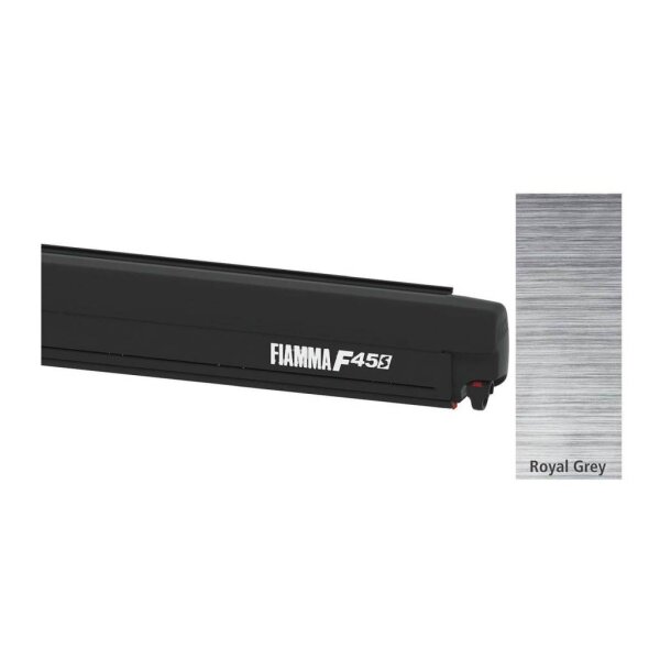 Fiamma F45s Markise 2,60 m x 2,00 m tiefschwarz,Tuchfarbe  royalgrau, Nugget und Nugget Plus