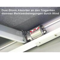 Fiamma F45s Markise 2,60 m x 2,00 m tiefschwarz,Tuchfarbe  royalgrau, Nugget und Nugget Plus