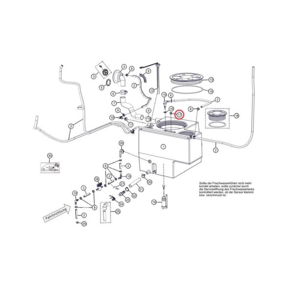 Gummidoppeltülle für den Frischwassertank