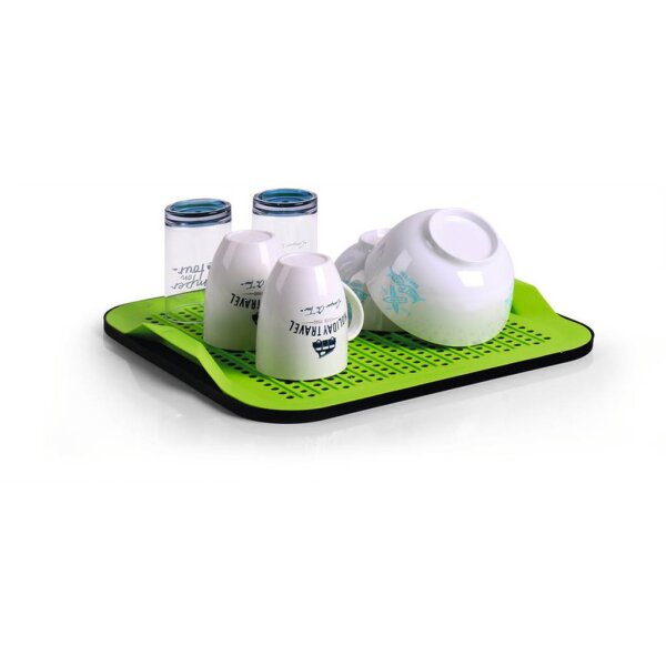 Abtropfmatte Spüle 38x36 cm, grün/schwarz