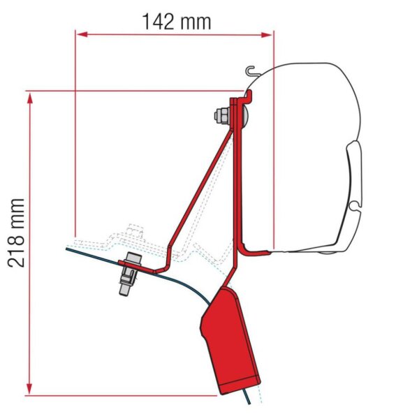 Fiamma F45 Adapter für Ford Custom Nugget (Aufstelldach) ab Bj. 2015-2023