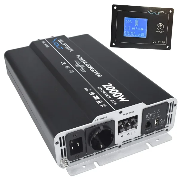 SuperVolt Wechselrichter 2000W mit intigrierter NVS + Bedienpanel
