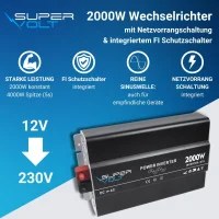 SuperVolt Wechselrichter 2000W mit intigrierter NVS + Bedienpanel