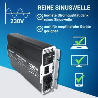 SuperVolt Wechselrichter 2000W mit intigrierter NVS + Bedienpanel